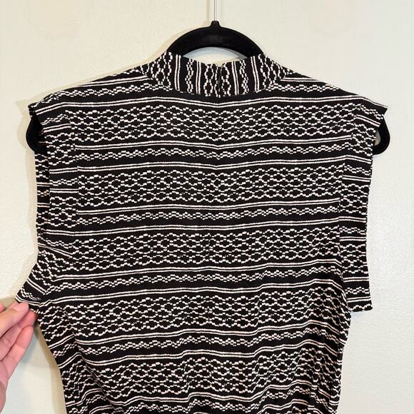 Madewell Romper Womens Medium Kimono in Tidalwave Aztec SOIE Silk Wrap Tie Black - Picture 4 of 11